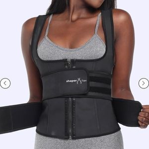 Black Latex Double Belts Sticker Vest